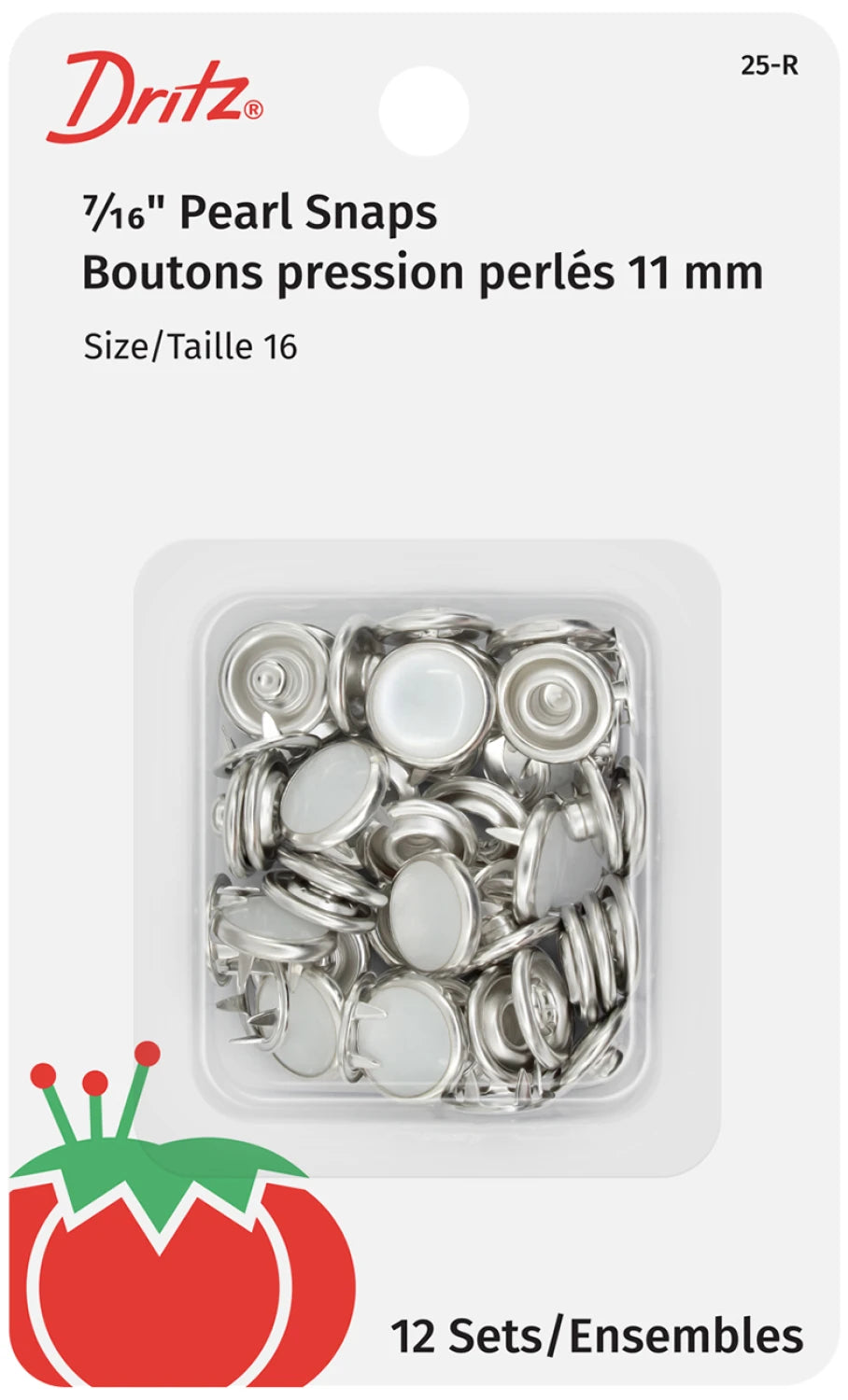 Pearl Snap Fastener White 12ct