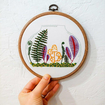 Terrarium Embroidery Kit - CozyBlue Handmade
