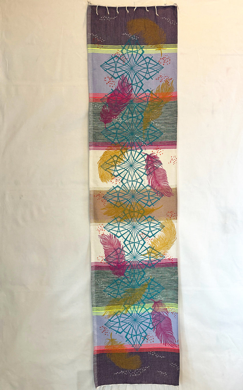 Feathers 2 Hand Printed Table Runner - Valori Wells