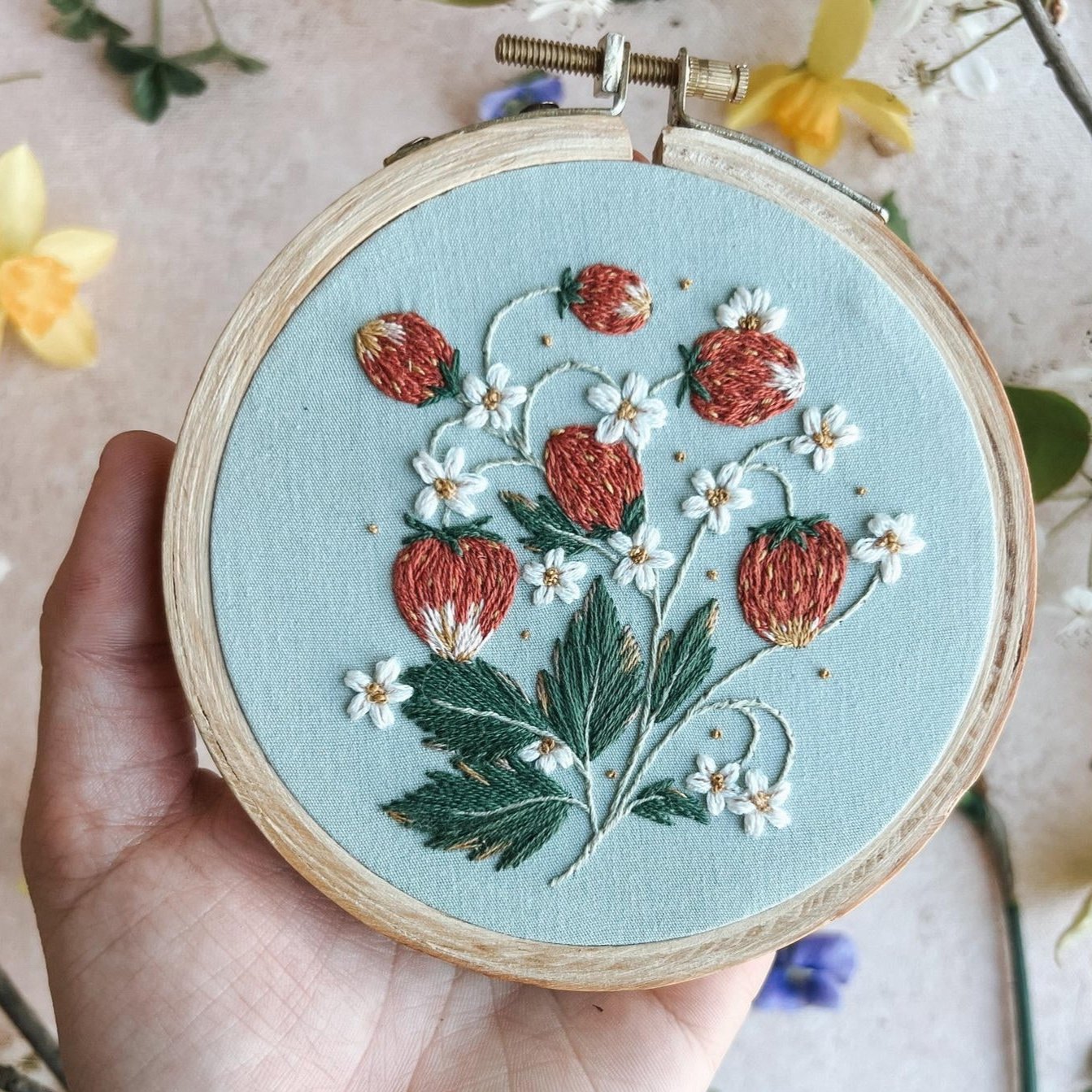 Harvest Goods Co. Wild Strawberries Embroidery Kit