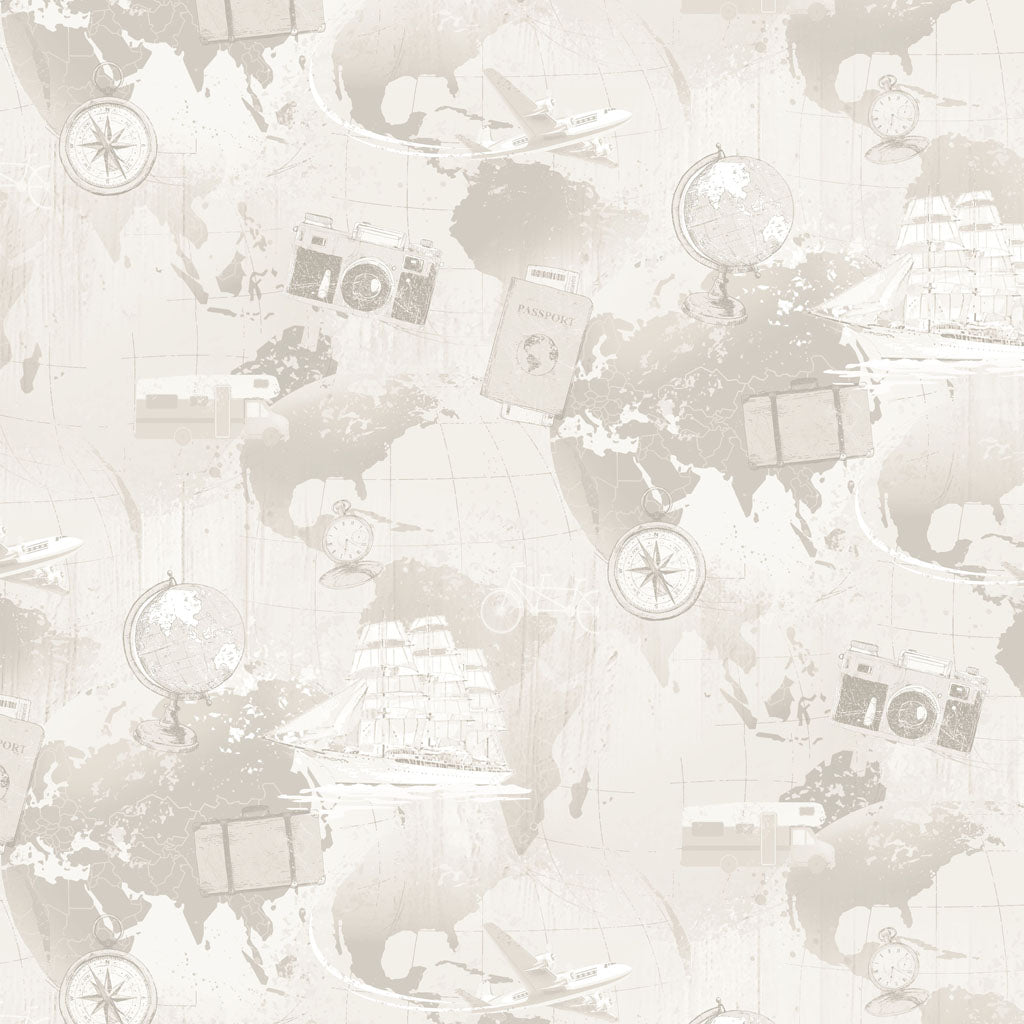 Explore Digital World Map Light Taupe Y4297-61