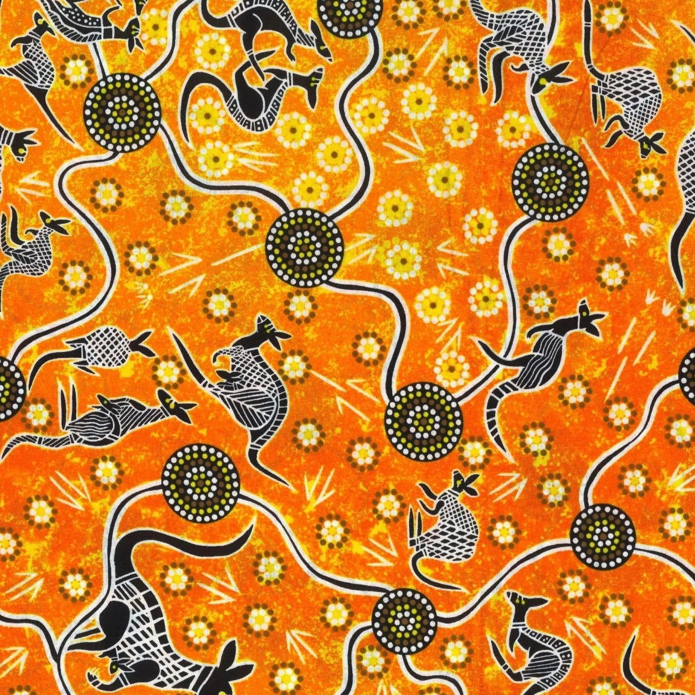 Kangaroo Dreaming 2 Orange M&S Textiles Australia