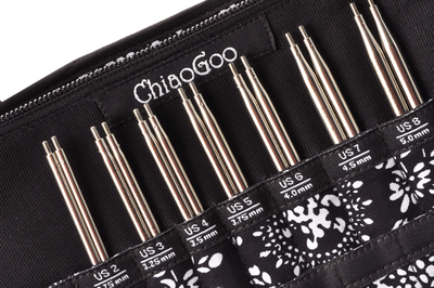 ChiaoGoo Spin Bamboo Interchangeable 5" Complete Knitting Needle Set