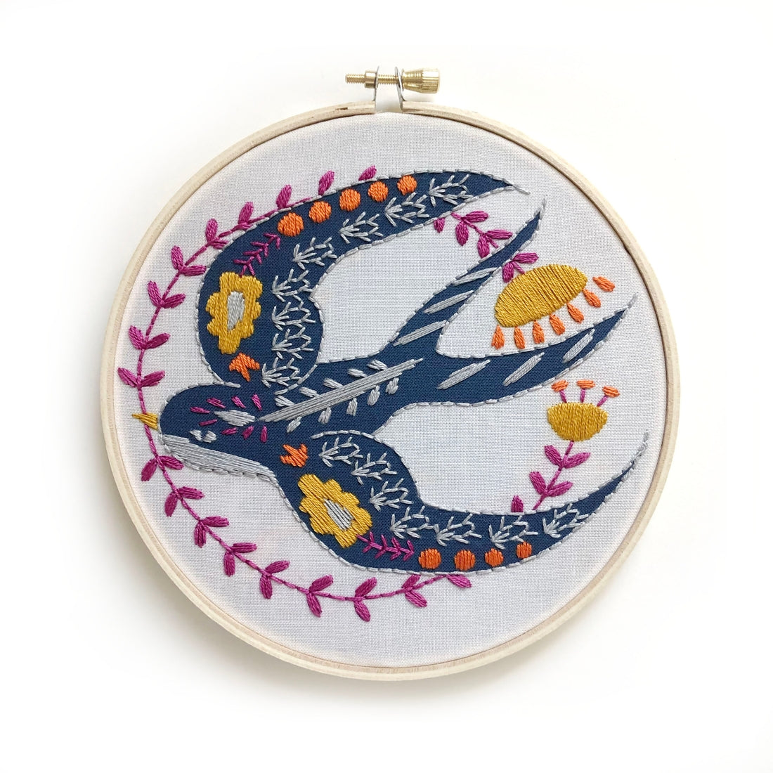 Swallow Embroidery Kit by Rikrack