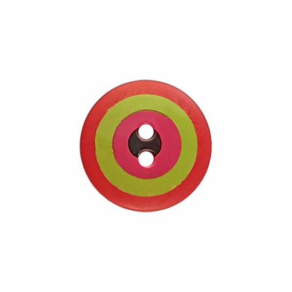 Kaffe Fassett "Target" Button 20mm Red/Green/Pink/Black