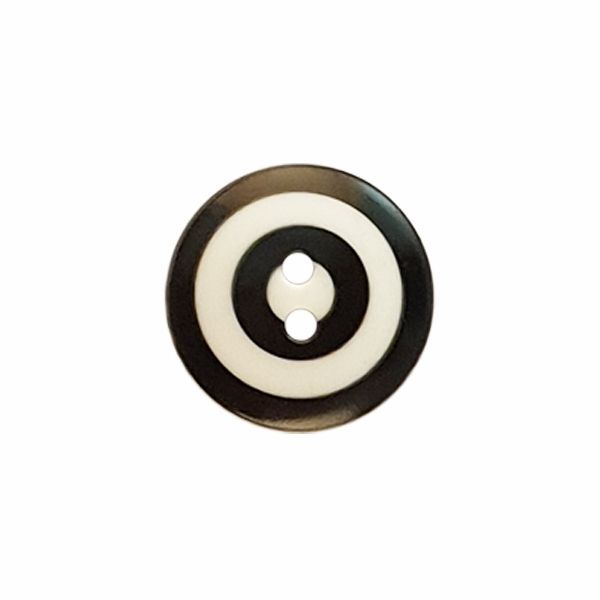 Kaffe Fassett "Target" Button 15mm Black/White