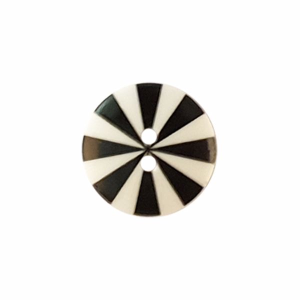 Kaffe Fassett "Radiate" Button 15mm Black/White