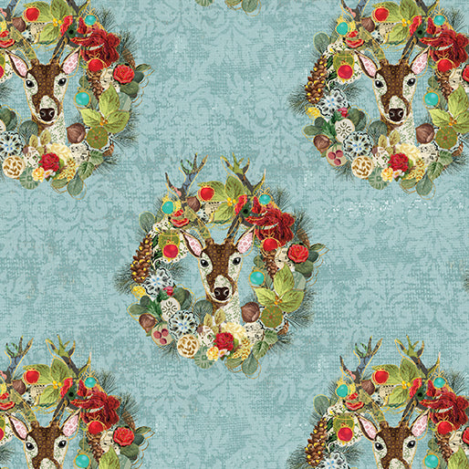 Christmas Magic Joyful Wreaths Turq 13121-83