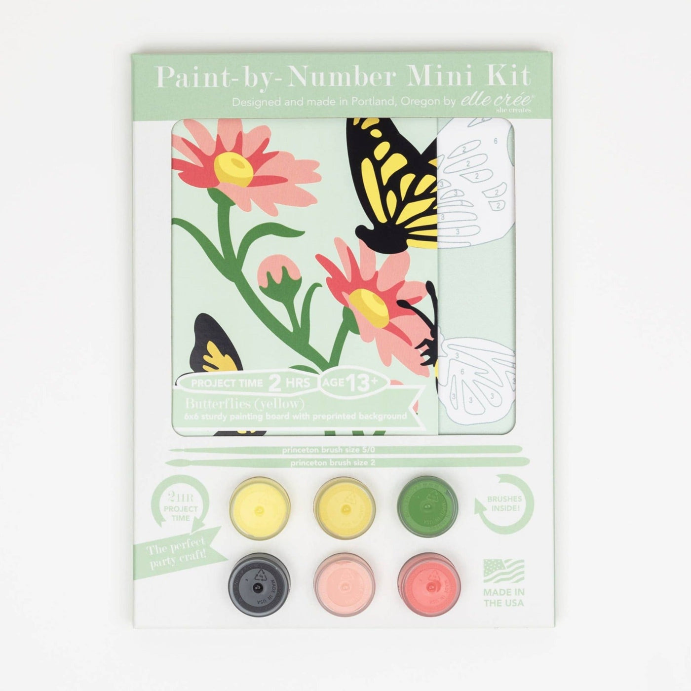 Butterflies (yellow) MINI Paint-by-Number Kit