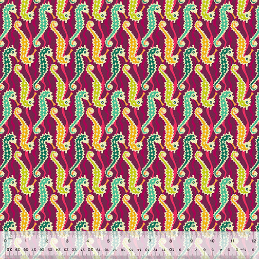 Atlantis 53339-8 Seahorse Fuchsia by Sally Kelly