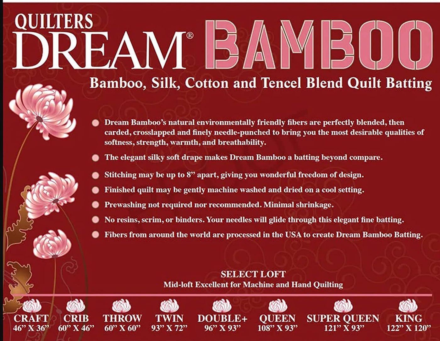 Dream Orient Batting: Bamboo, Silk, Cotton & Tencel Blend
