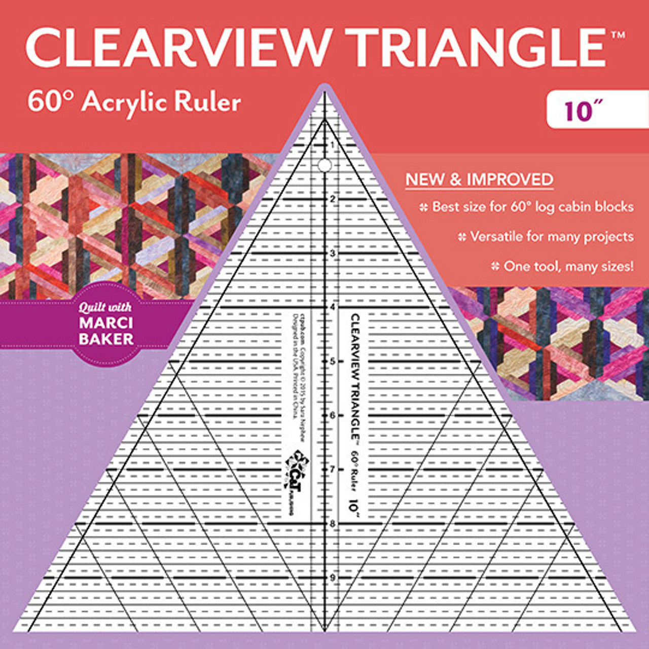 10" Clearview Triangle 60 Degree Acrylic Ruler