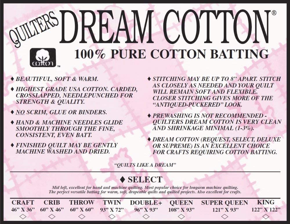 Dream Select Natural Cotton Batting