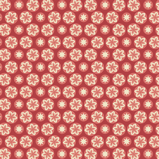 Cocoa Pink Starfruit by Laundry Basket Quilts in Cherry A-597-R