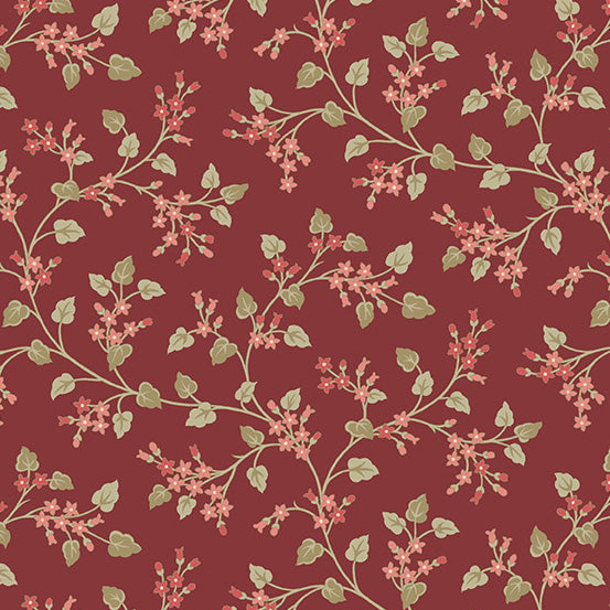 Cocoa Pink Flower Vine by Laundry Basket Quilts in Oxide A-598-R
