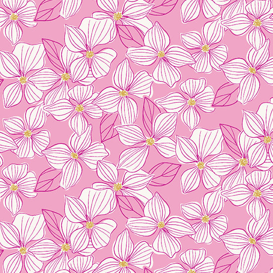 Wandering by Andover Fabric Daydream Blossom in Pink A-760-E