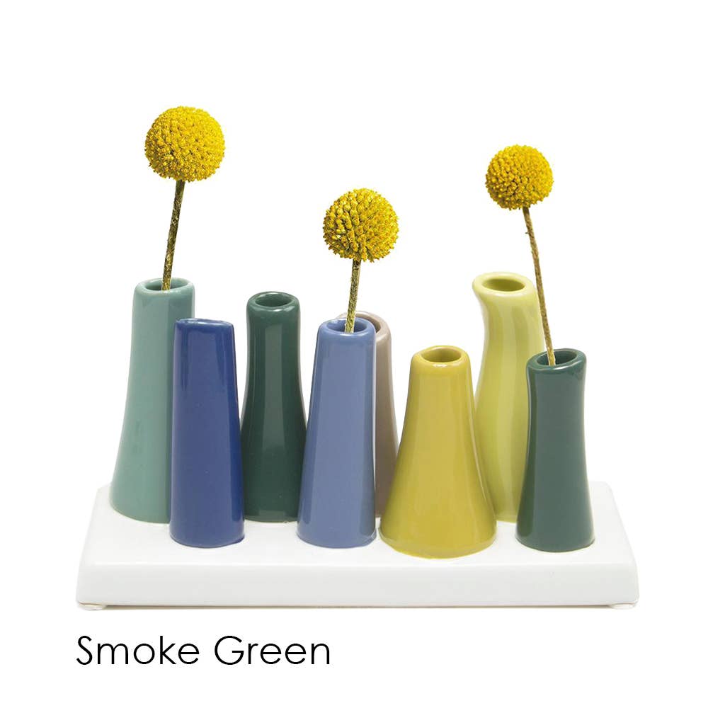 Pooley Ceramic Bud Vase - Smoke Green
