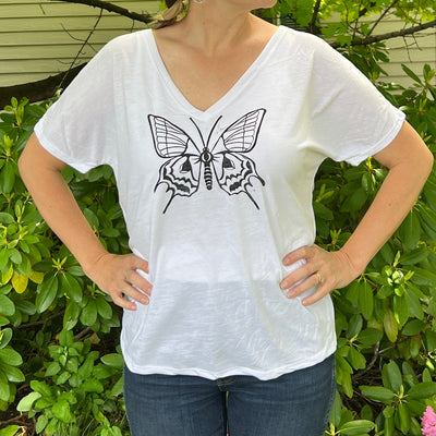 Butterfly II Hand Block Printed T-Shirt by Valori Wells