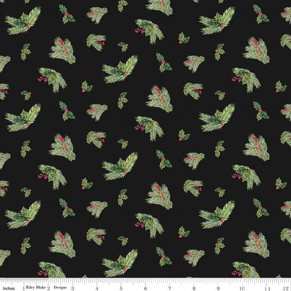 Placemats December Holly C12423-Black