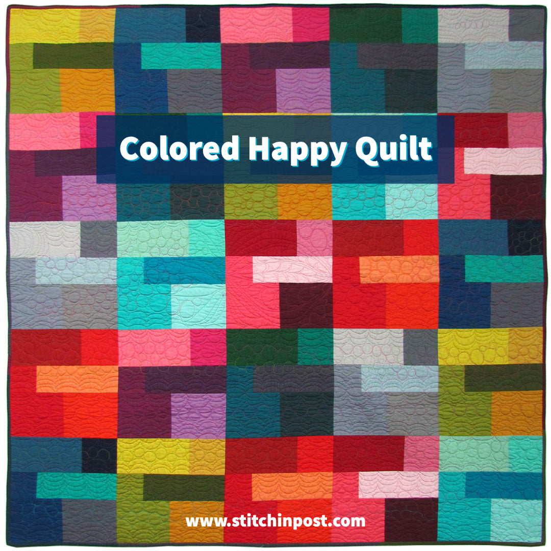 Colored Happy Quilt - Free Downloadable Quilting Pattern
