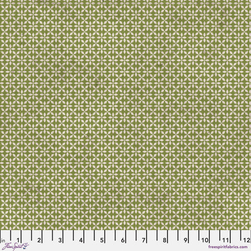 Wonderland Flannel by Tim Holtz in Leaf Medallion - Green FNTH008.GREEN