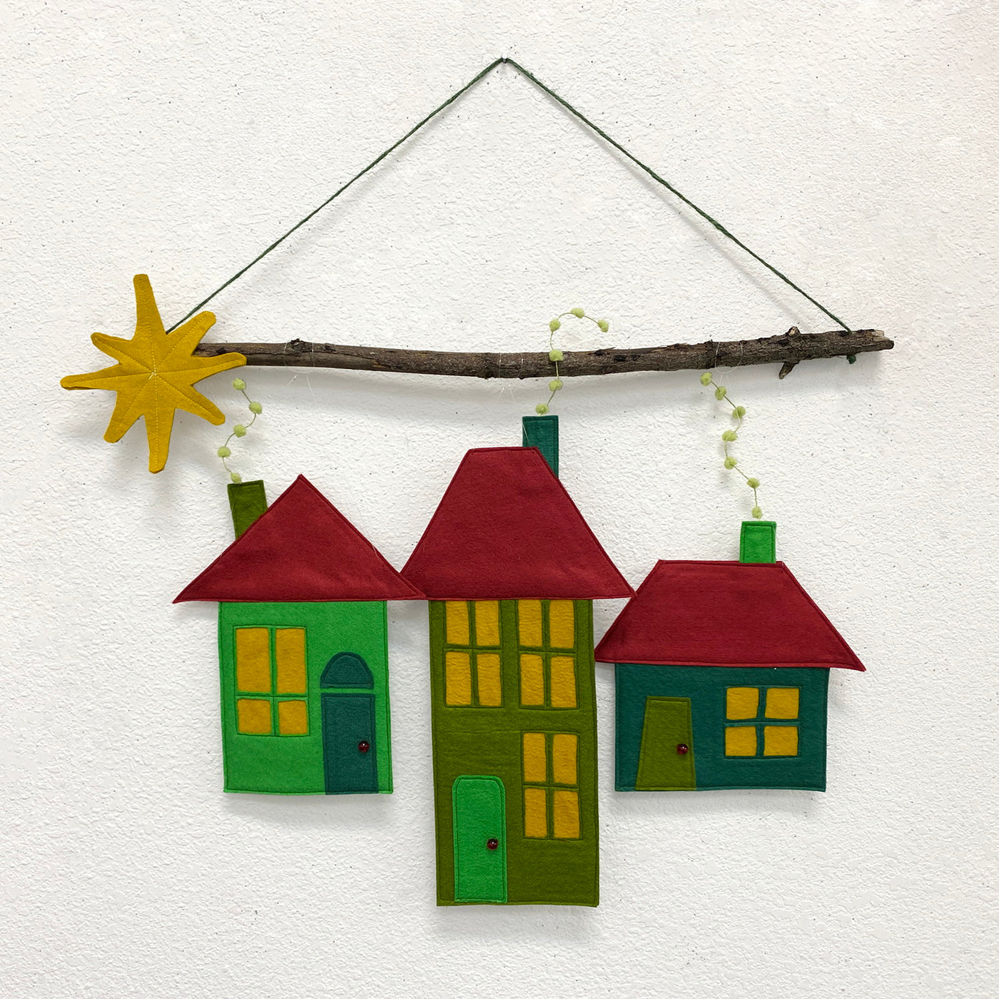 Felt Houses Wall Hanging Pattern - PDF Download