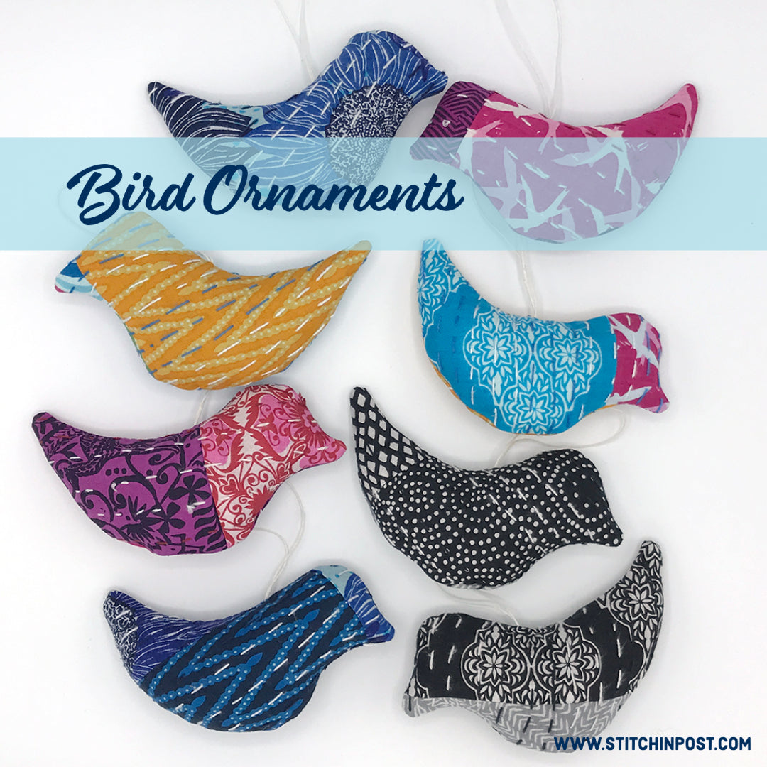 Bird Ornaments - Free Downloadable Sewing Pattern by Valori Wells