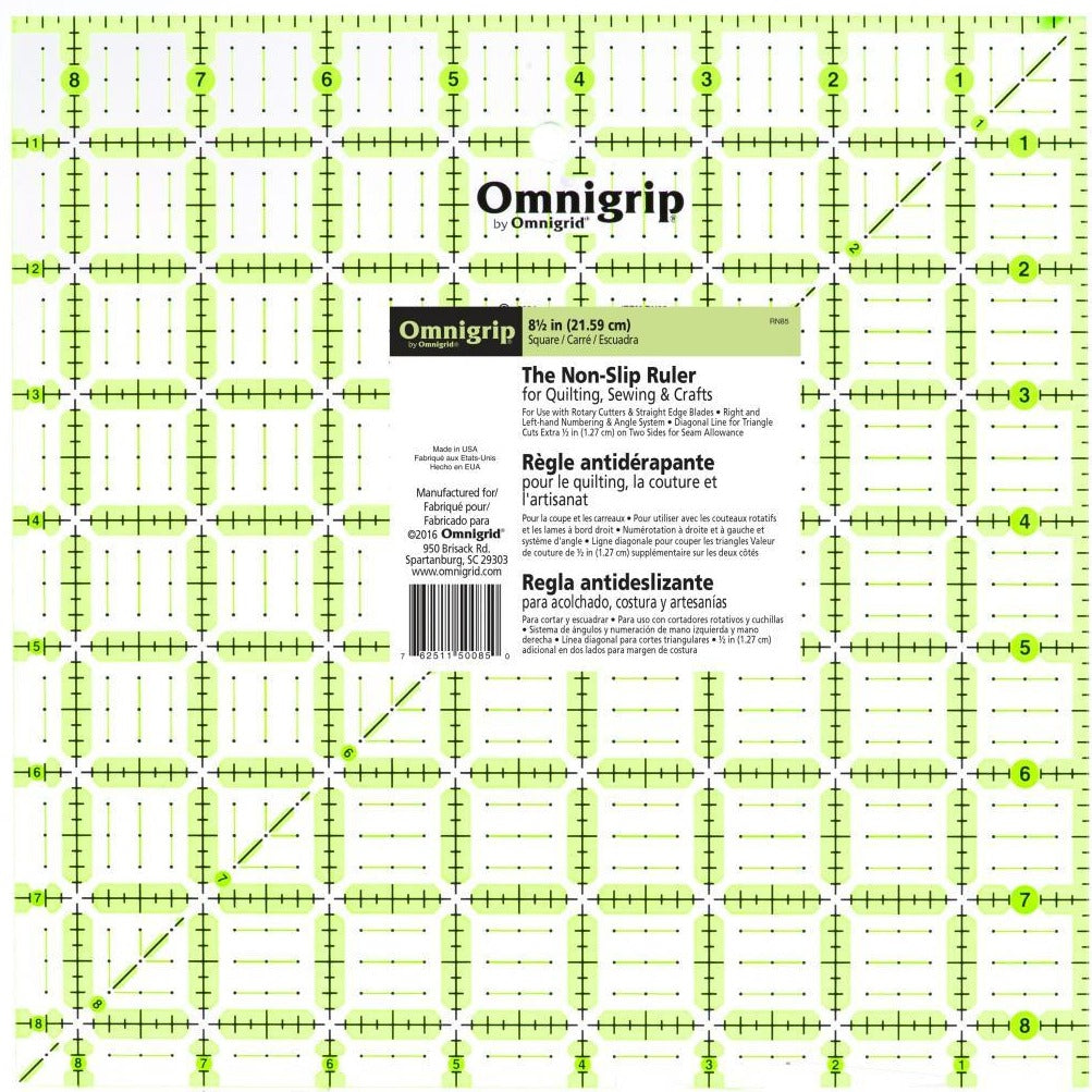 Omnigrid Clear Acrylic Ruler 8 12 Square Omnigrip
