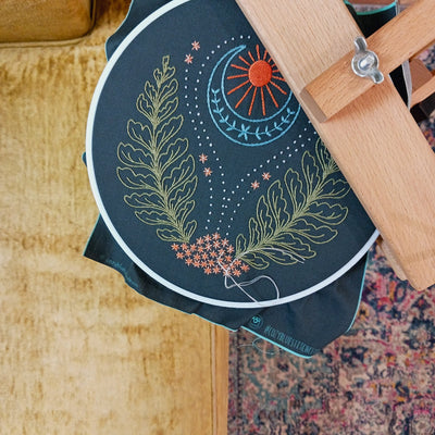 DIY Blue Moon Embroidery Kit - CozyBlue Handmade