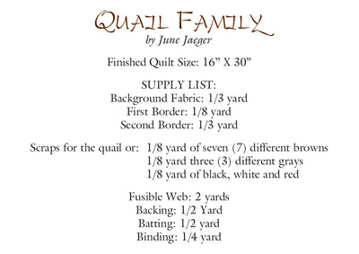 Quail Family Pattern