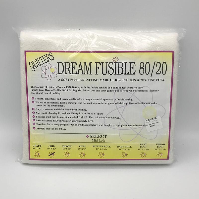 Quilters Dream Fusible Batting - 8020 CottonPoly - Crib Size 60x46