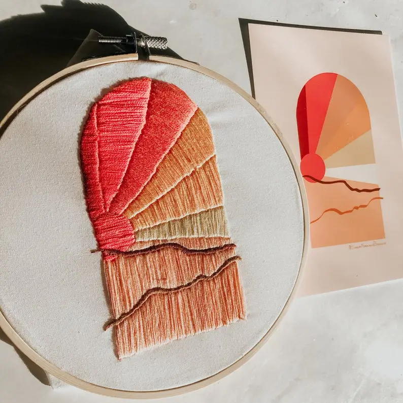 Embroidery Kit Setting Sunset
