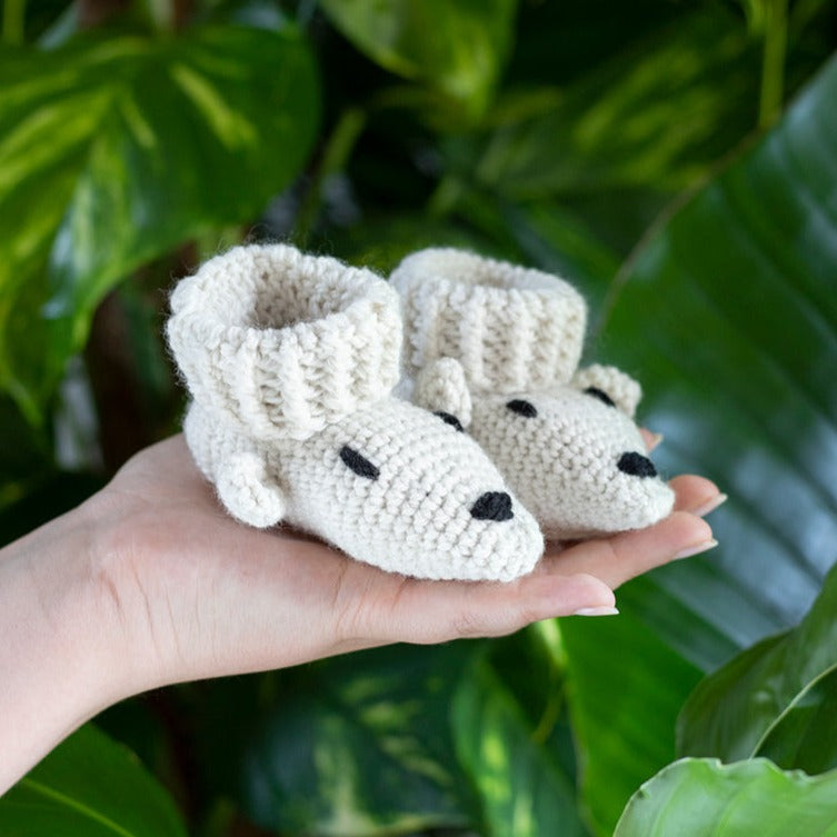 Polar Bear Baby Booties Toft Crochet Kit