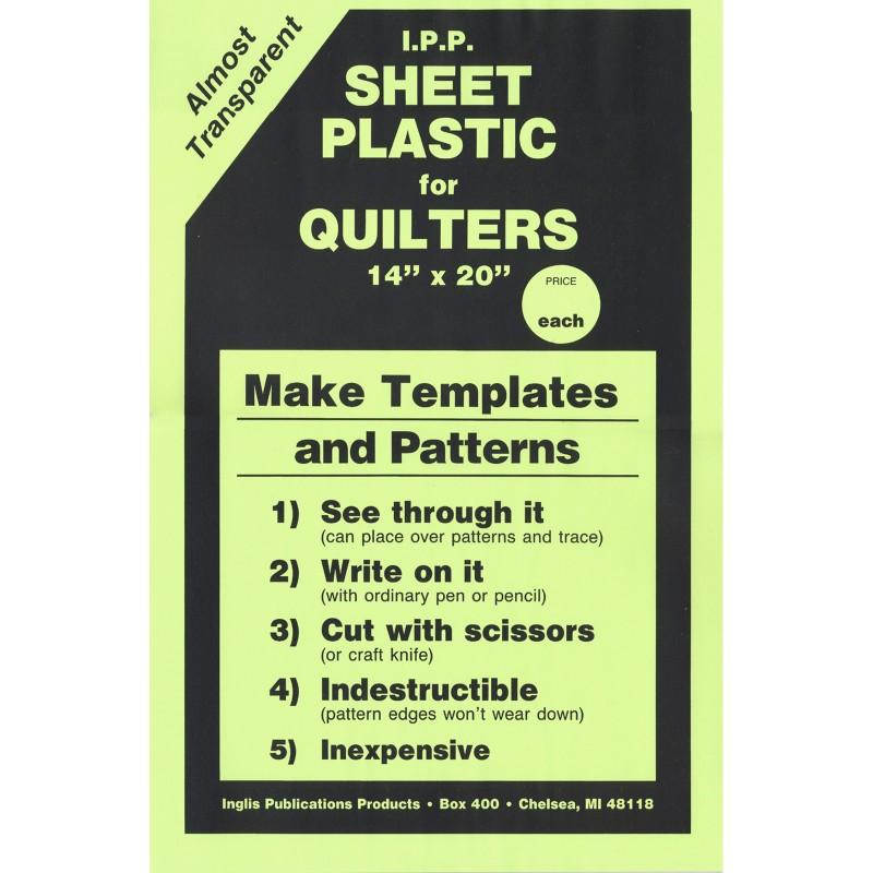 Template Sheet Plastic for Quilters - 14" x 20" (Frosted, Transparent ...