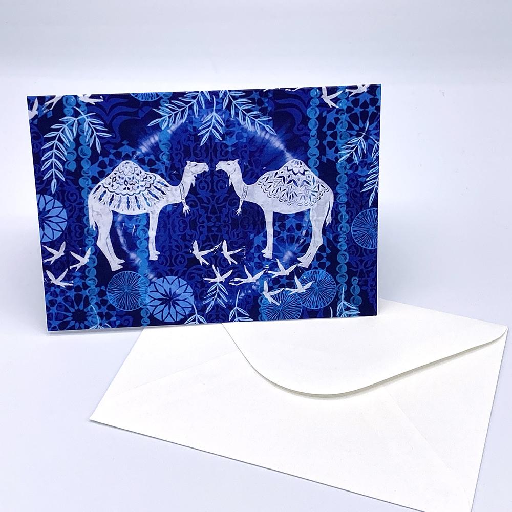 Two Camels Note Card by Valori Wells