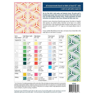 Fan Palm Quilt Pattern by Violet Craft