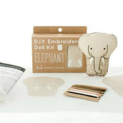DIY Embroidered Doll Kit Elephant