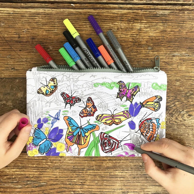 Butterfly Pencil Case - Pens Included