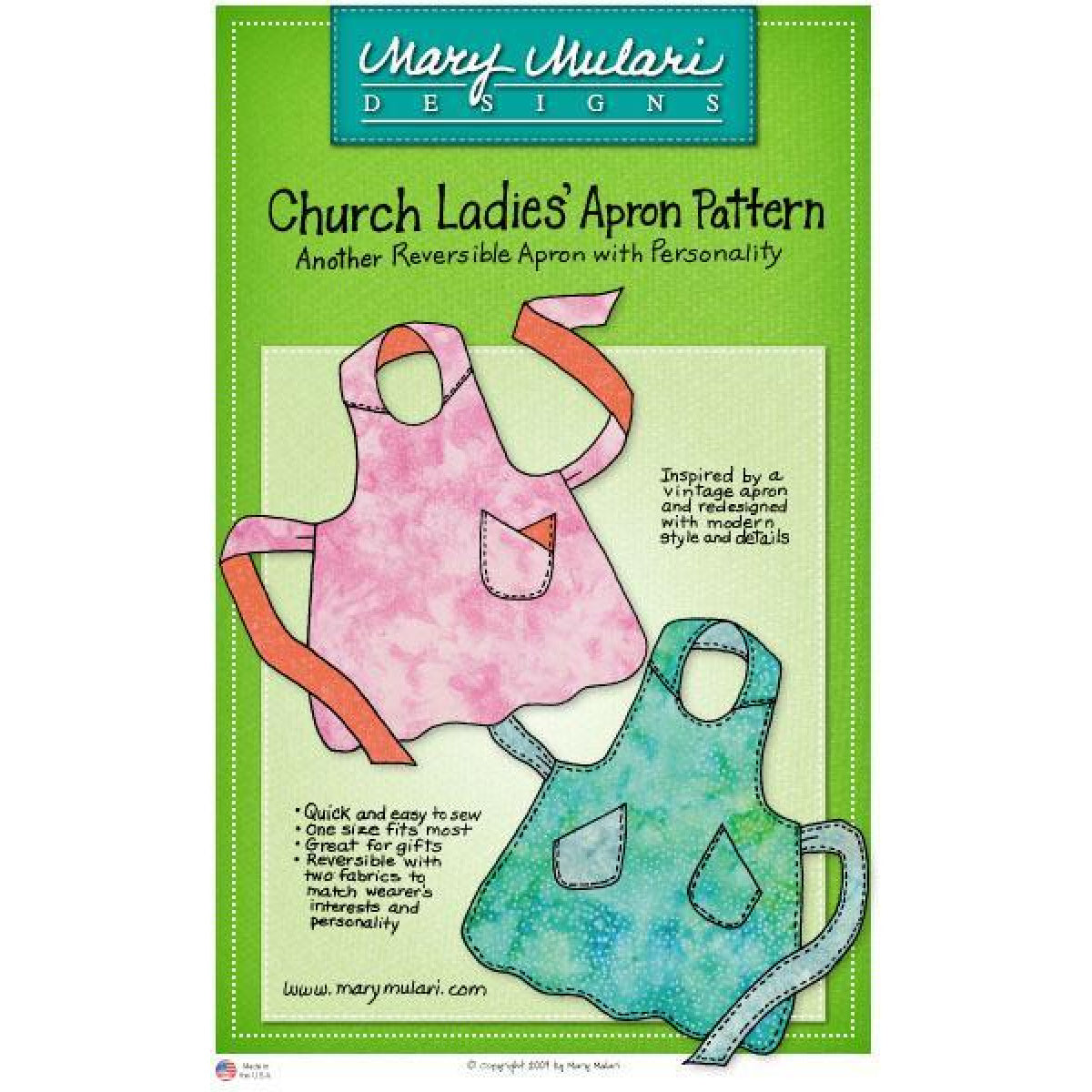 Church Ladies Reversible Apron Pattern