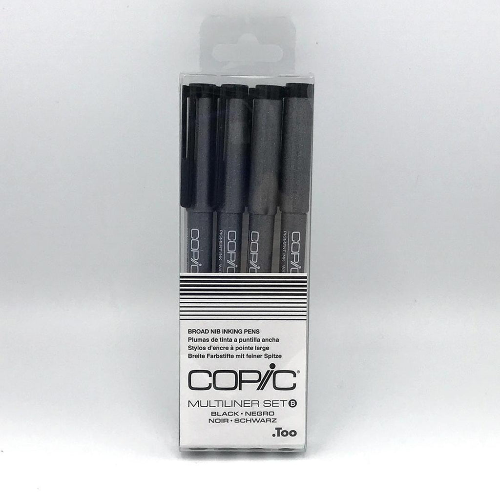 Copic Multiliner Set B 4 Broad Nib Inking Pens (Black) – Stitchin