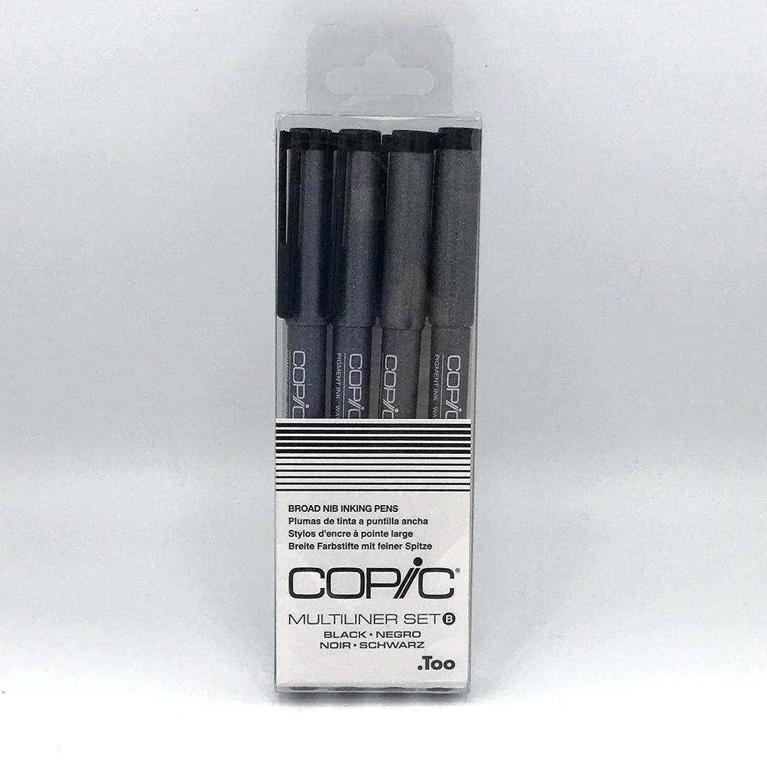 drafting pens Copic Multiliner Set B - 4 Broad Nib Inking Pens Black markers
