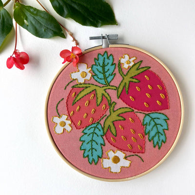 Strawberries Embroidery Kit by Rikrack
