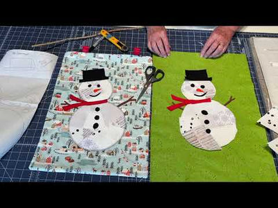 Let It Snow Collage Snowman - Free Downloadable Quilting Pattern