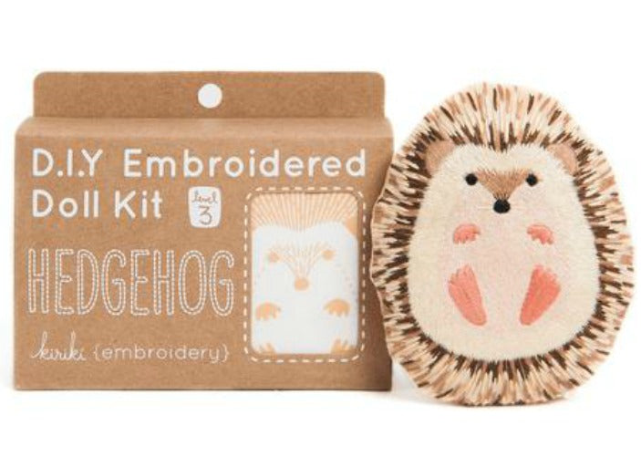 DIY Embroidered Doll Kit Hedgehog - Kiriki Press