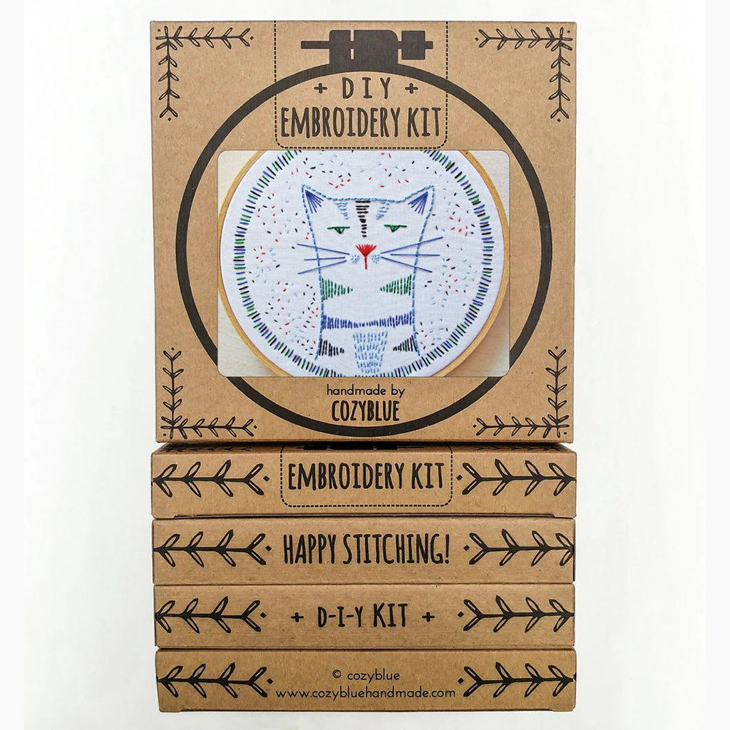 DIY Nigel Nine Lives Embroidery Kit - CozyBlue Handmade