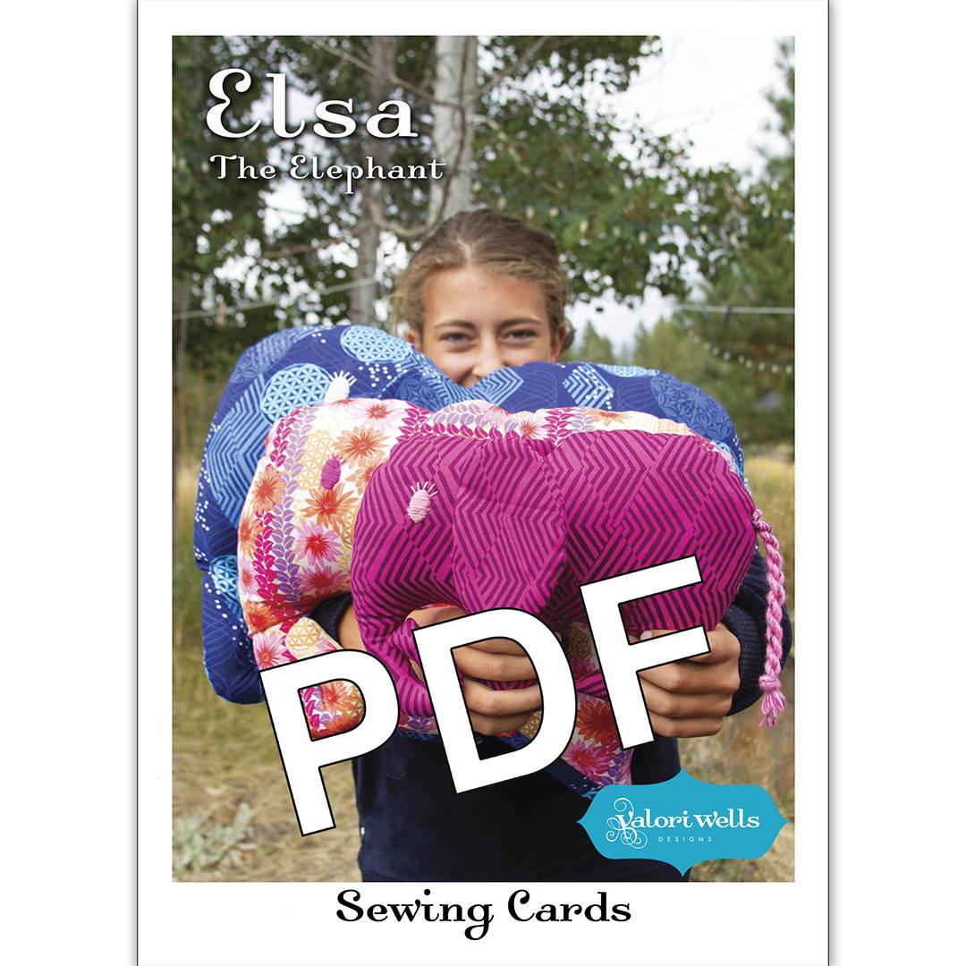 pdf download stuffed animal Elsa the Elephant Pattern sewing card stitchin post