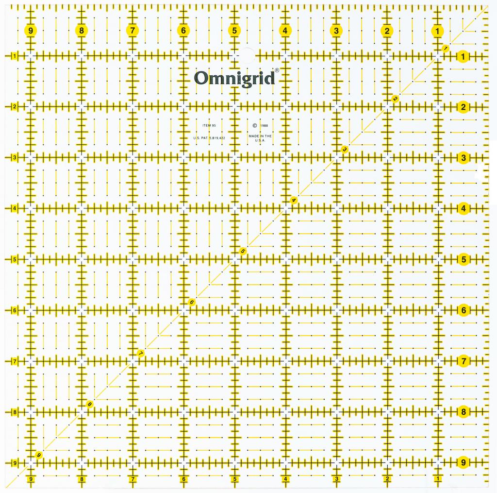 Omnigrid Ruler 9 1/2" Square