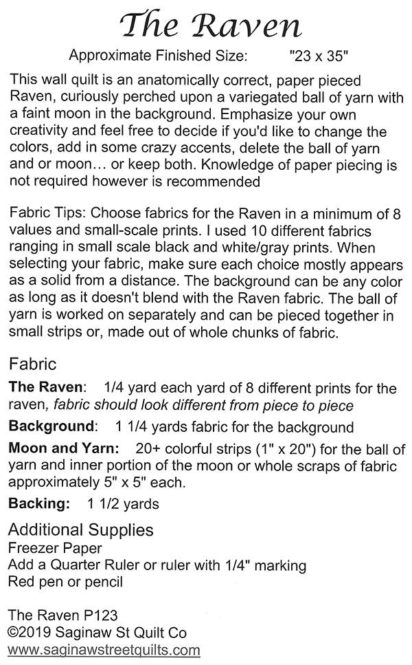 The Raven Quilt Pattern