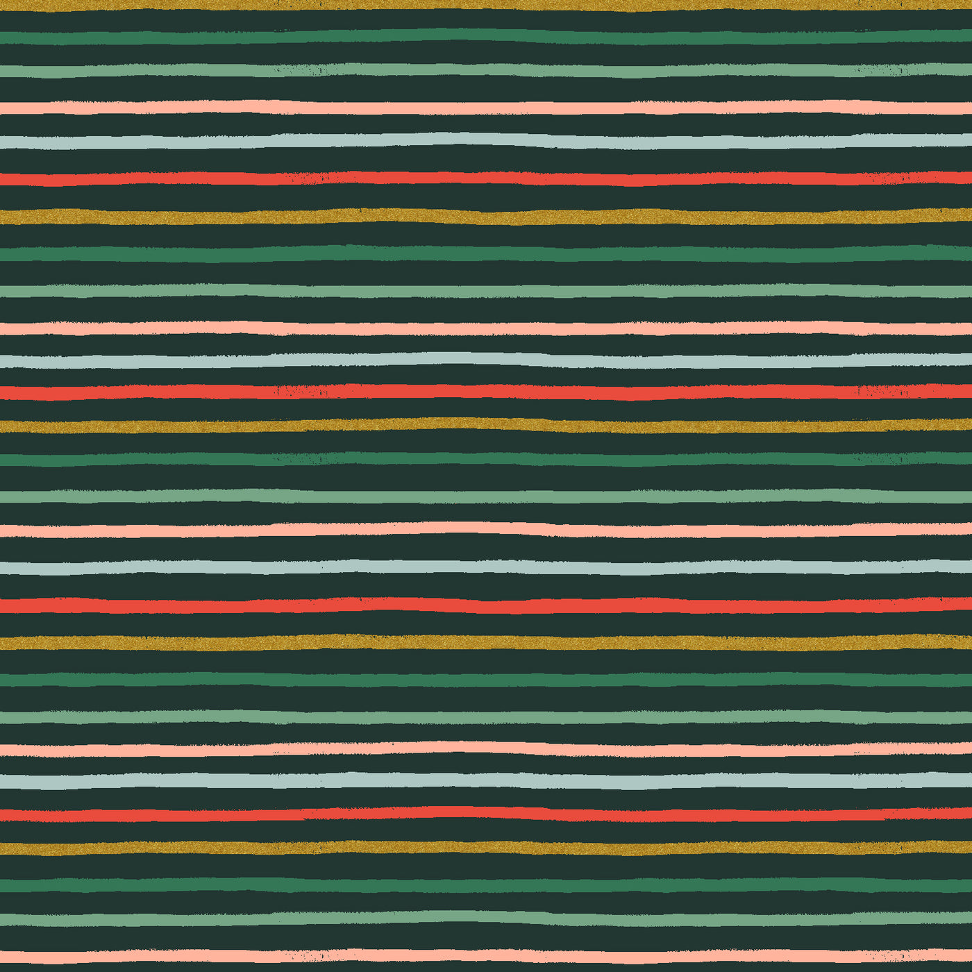 Holiday Classics - Festive Stripe by Cotton + Steel in Evergreen Metallic RP609-EV2M