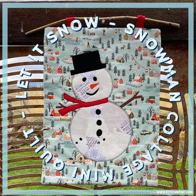 Let It Snow Collage Snowman - Free Downloadable Quilting Pattern